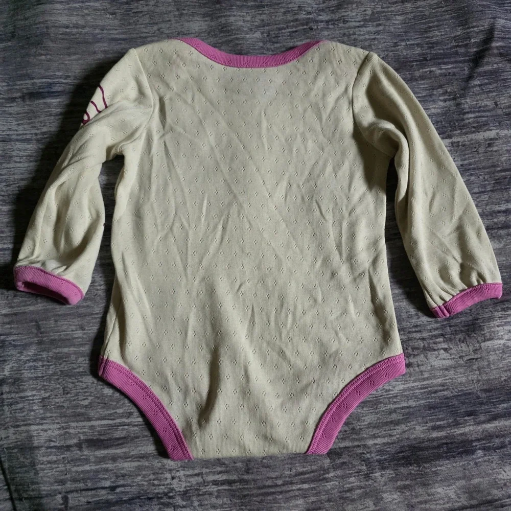 Carhartt Baby Girl Pink Truck Pointelle Long Sleeve Bodysuit TK7158-G 6M